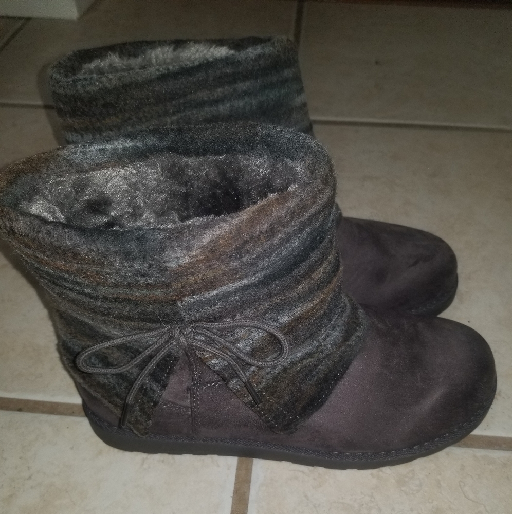 Grey Fur Lined Boots